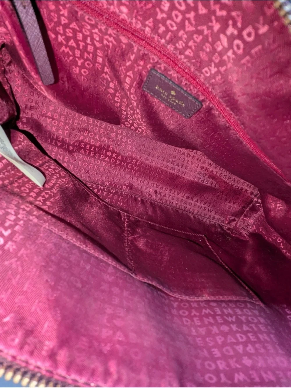 kate spade Plum-Red Dome Satchel with Gold Hardware